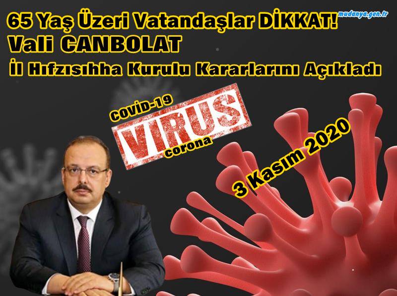 65 Yaş Üzeri Vatandaşlara Bursa Genelinde Sokağa Çıkma Kısıtlaması Getirildi.