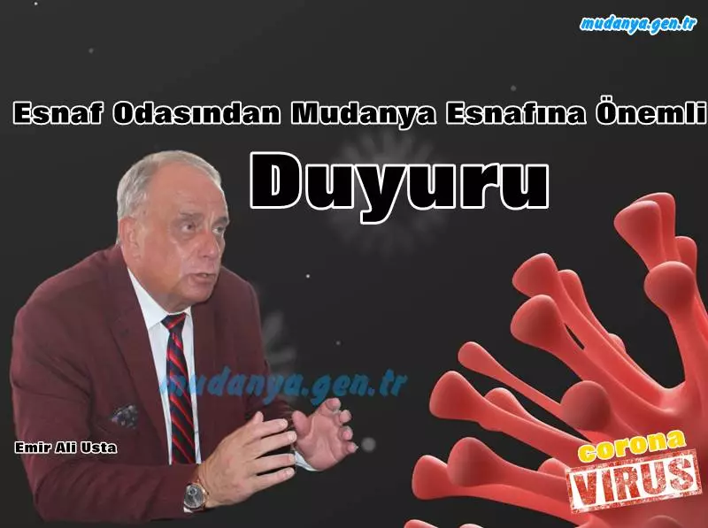Mudanya Esnaf Odasından Esnaflara Sokağa Çıkma Kısıtlaması Hakkında Önemli Duyuru