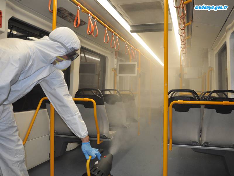 Bursa'da Toplu Taşıma Araçlarına CORONA Dezenfektesi