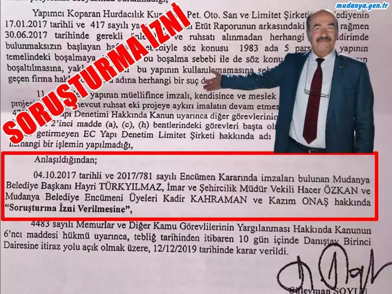 Yan Bina Temeline Verilen Zararı Görmezden Gelen Başkan Türkyılmaz'a Soruşturma İzni