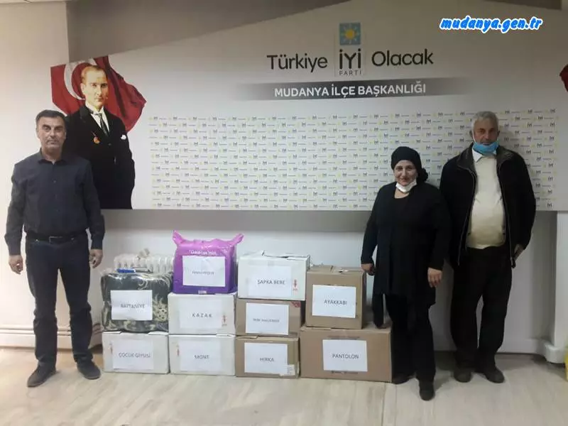 İYİ Parti Mudanya İlçe Teşkilâtından İzmir Depremzedelerine Yardım Eli