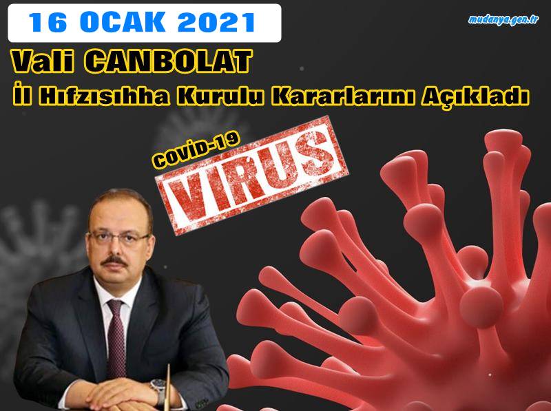 Bursa Valiliği Koronavirüs YENİ Tedbirlerini Açıkladı. 16 OCAK 2021  