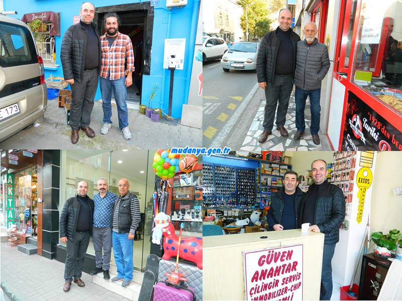 Esnafın halini hatırını soran ABDULAZİZOĞLU iletişime verdiği önemi vurguladı. Ziyaretlerde yeni hizmete açılan mobil uyumlu www.mudanyaesnaf.org internet sitesinden bahseden ABDULAZİZOĞLU esnafın oda yönetimiyle iletişimine büyük önem verdiğini gerek kısa mesaj sistemi, gerek telefon, gerekse internet sitesi ile sağlanan iletişimin sorunların çözümü ve hizmet noktasında etkili olduğunu vurguladı.