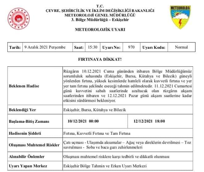 Türkiye'nin batı kesiminde yine şiddetli rüzgar etkili olacak. Cuma gecesi başlayacak fırtına, pazar akşama kadar etkili olacak. Rüzgar hızının yer yer saatte 100 kilometreyi bulması bekleniyor.
