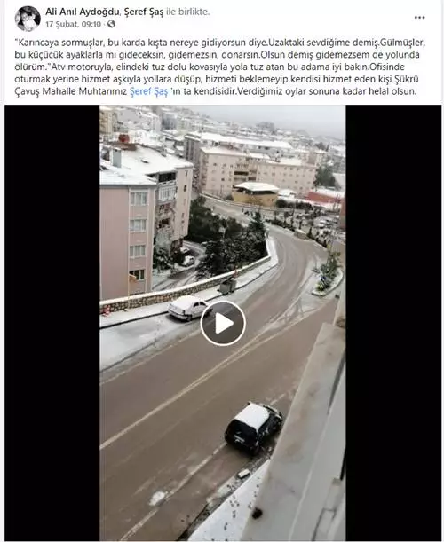 Muhtar Şeref ŞAŞ yol tuz atımı 2021 şubat