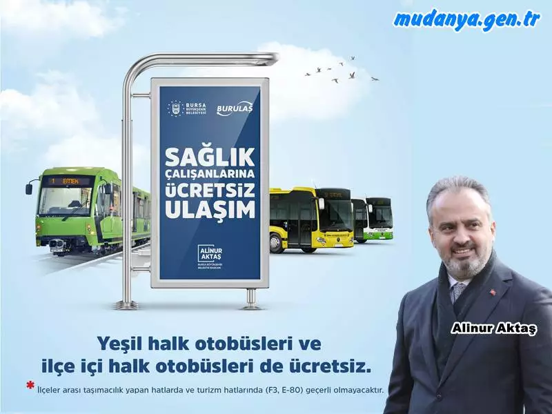 Bursa Büyükşehir Sağlıkçılara Ücretsiz Ulaşım Hizmetini Uzattı