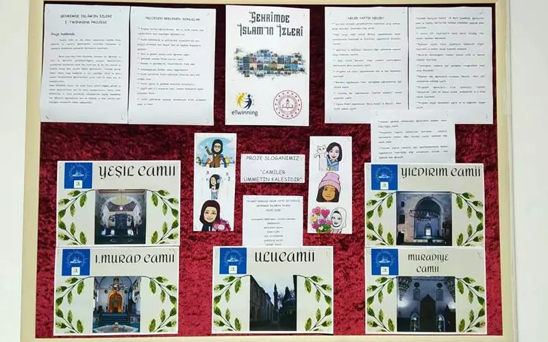 Şehrimde İslam'ın İzleri adlı e twinning projesine Bursa, Uşak, Gaziantep, Muş ve İzmir'den katılan öğrenciler hem kendi şehirlerindeki camileri tanıyor hem de dijital araçları kullanarak birbirlerine tanıtıyorlar.
