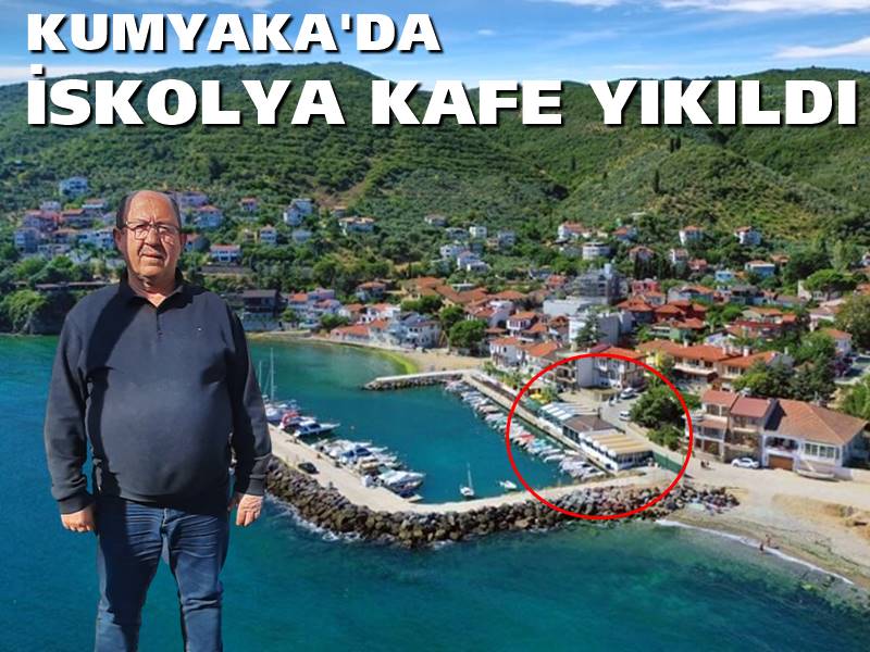 Kumyaka Balıkçı Barınağında Mudanya mülkiyeti Milli Emlak Müdürlüğüne ait olan Kumyaka Su Ürünleri Kooperatifi tarafından Milli Emlak Müdürlüğünden 10 yıllığına kiralanarak işletilen Kumyaka Sosyal Tesisleri (Halk arasında İskolya Kafe olarak bilinen yer) Mudanya Belediyesi ekipleri tarafından kaçak olduğu gerekçesiyle bu sabah yıkıldı.