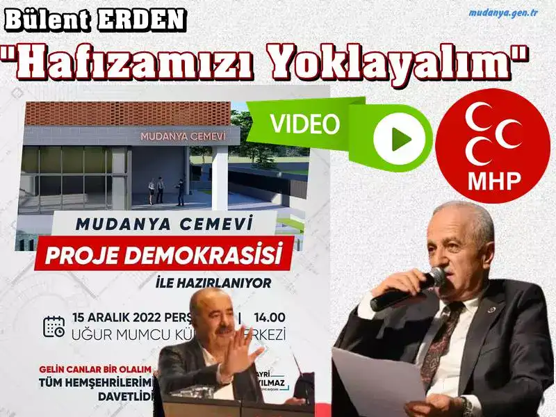 Mudanya Belediye Meclisi Üyesi Bülent Erden Belediye Başkanı Hayri Türkyılmaz’ın Cemevi Proje Demokrasisi adı altında Uğur Mumcu Kültür Merkezinde yapacağı toplantı açıklamasına tepki gösterdi. Hatırlanacağı üzere Erden'in Belediye Meclis toplantısında verdiği Cemevi mücadelesinde Başkan Türkyılmaz "Cemevi yapmak belediyelerin görev ve selahiyetleri arasında değildir" demişti.