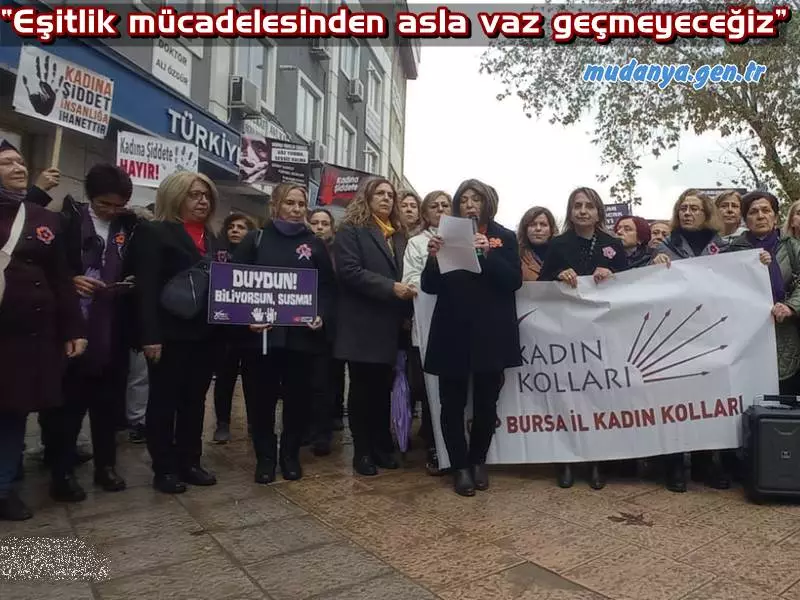 Cumhuriyet Halk Partisi Kadın Kolları 25 Kasım Kadına Yönelik Şiddete Karşı Uluslararası Mücadele Günü çerçevesinde çeşitli etkinlikler düzenledi. CHP Bursa İl Başkanlığı’nda düzenlenen ve İl Başkan Yardımcısı Turgut Özkan'ın da katıldığı basın toplantısının ardından CHP’li kadınlar Kestel’de de CHP Kestel İlçe Başkanlığı’nın organizasyonuyla yürüyüş ve basın açıklaması gerçekleştirdi.