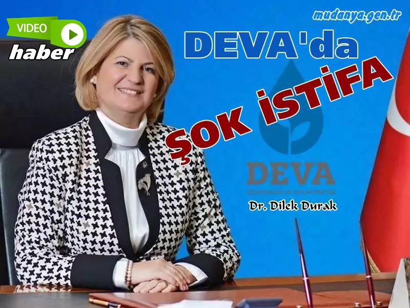 DEVA Partisi Mudanya Partisi İlçe Başkanı Dr. Dilek Durak hem partisinden hem ilçe başkanlığından istifa etti. Dr. Dilek Durak'ın istifasıyla birlikte Yönetim Kurulu'da istifa etti. İstifaların zincirleme devam edebileceği konuşuluyor.