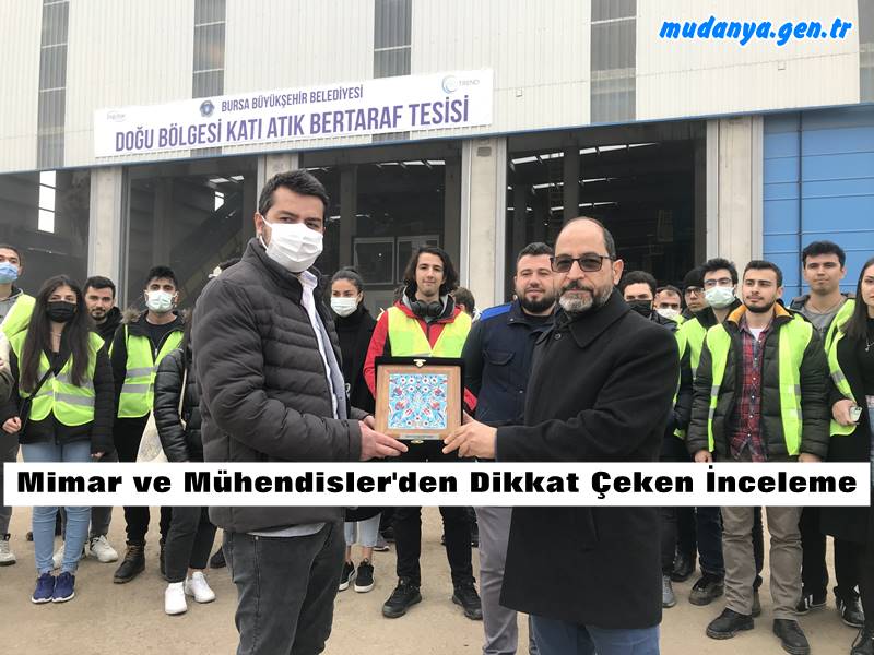 Bursa Büyükşehir Belediyesi tarafından yaptırılan ve halen 2 megavat/saat elektrik enerjisi üreten Doğu Bölgesi Entegre Katı Atık Tesisi, akademik odaların temsilcilerinin ardından Mimar ve Mühendisler Grubu (MMG) Bursa Şubesi’ni ağırladı.