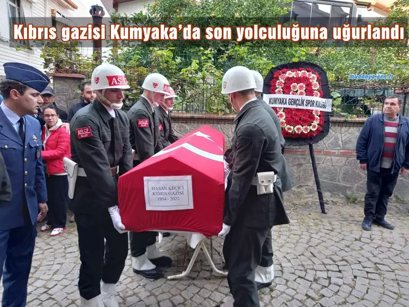 Mudanya’nın Kumyaka Mahallesi’nde vefat eden Kıbrıs gazisi Hasan Keçici, son yolculuğuna askeri törenle uğurlandı.