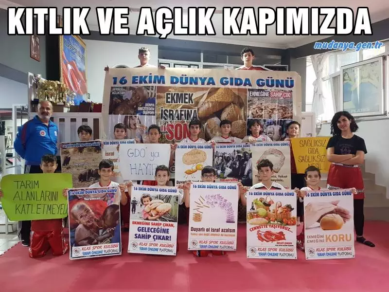 Mudanya Klas Spor Kulübü 16 Ekim Dünya Gıda Günü nedeniyle etkinlik düzenleyerek dikkatleri gıda güvenliği, açlık ve kıtlık tehlikesine çekti. Tarım arazilerine artık inşaat yapılmaması gerektiği vurgulanan etkinlikte dikkat çekici rakamlar verildi.