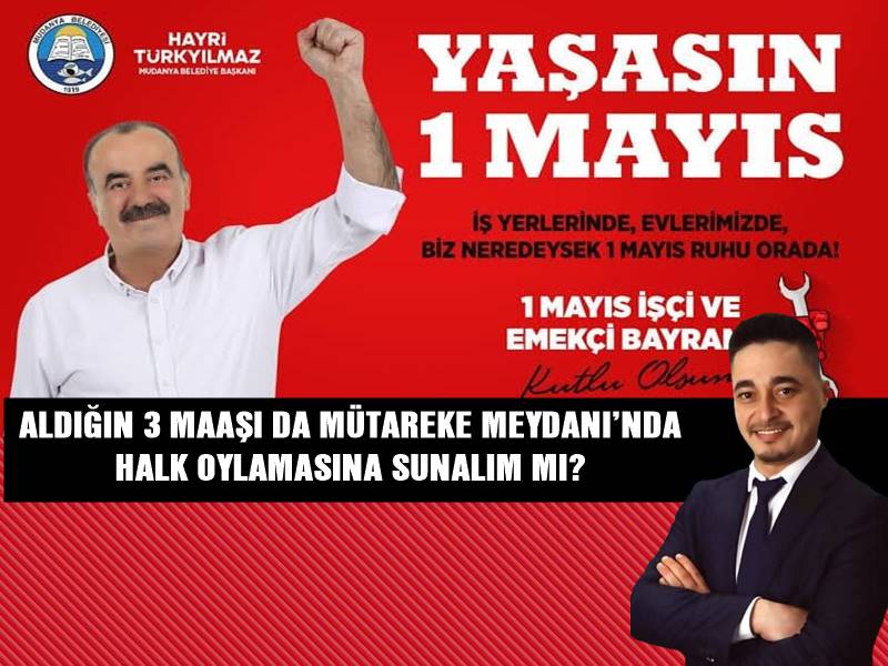 Memleket Parti'li Mudanya Belediye Meclisi Üyesi Mehmet Er belediye sendikasına kayıtlı işçilerin Belediye Başkanı hayri Türkyılmaz tarafından kamera kayıtlı mobbing'e uğradıklarını duyurdu. Uğur Mumcu Kültür Merkezi'nde yaşanan skandal uygulamanın ayrıntılarını Mudanya Kamuoyu ile paylaşan Mehmet Er Başkan Türkyılmaz'a "SENİN ALDIĞIN 3 MAAŞI DA MÜTAREKE MEYDANI’NDA HALK OYLAMASINA SUNALIM MI?" diye sordu.