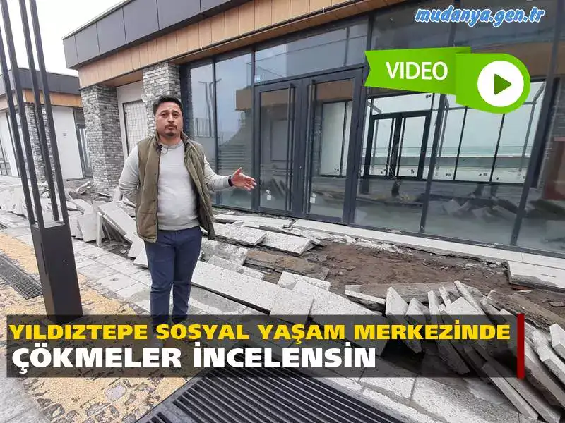 Mudanya Belediye Başkanı Hayri Türkyılmaz'ın vizyon projesi olarak lanse ettiği yaklaşık 11 milyon TL  harcanan Yıldıztepe’deki binaların teras ve koridor zeminlerinde meydana gelen kayma ve çökmelerin fotoğraflarını, Belediye Meclis Üyesi Mehmet Er 14 Nisan günü ilçe gündemine taşımıştı.