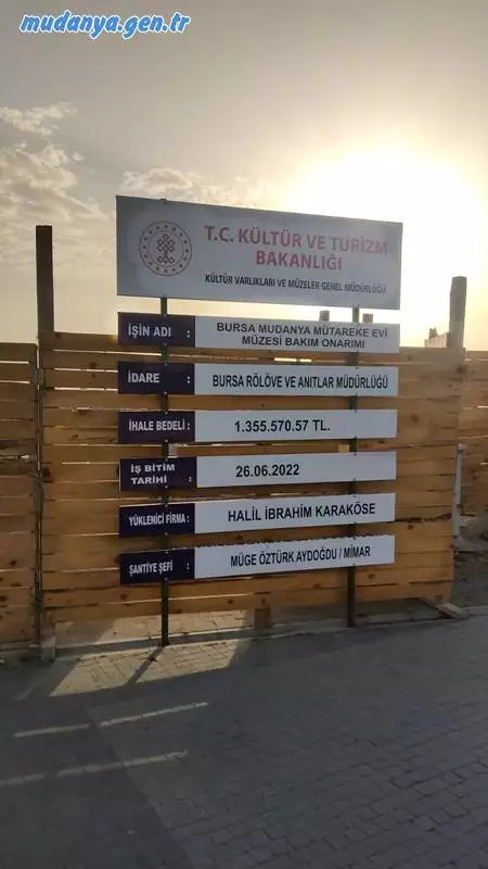 Mudanya Mütareke Müze Evi İhale Bedeli 2022