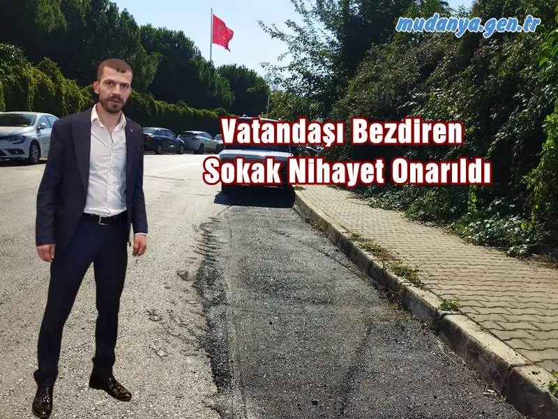Mudanya Prysmian Fabrikası mevkii sahil bandına ayrımı, Mudanya Belediyesi kantarı yanından Belediye Kademesine doğru giden Servet Efendi Sokağın delik deşik halde bulunan asfalt yolu Prysmian sendika başkanı Ekrem ŞAŞ'ın konuyu basına taşımasıyla asfalt yaması yapılarak onarıldı.