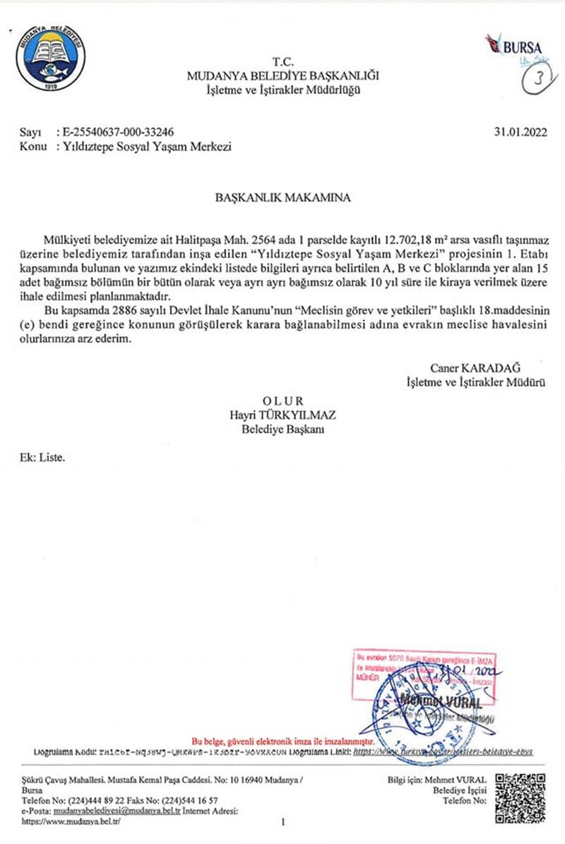 Yıldıztepe Sosyal Yaşam Merkezi adıyla 1. etabının bittiği Belediye Başkanı Hayri Türkyılmaz tarafından açıklanan binaların yerel seçimlere 2 yıl kala 10 yıllığına kiraya verilmek istenmesin pek çok açıdan sorunlara yol açabileceği uyarısında bulunan MHP Belediye Meclisi Grup Sözcüsü Bülent Erden sosyal medya paylaşımında düşündüren noktalara değinerek belediye başkanına uyarıda bulundu.
