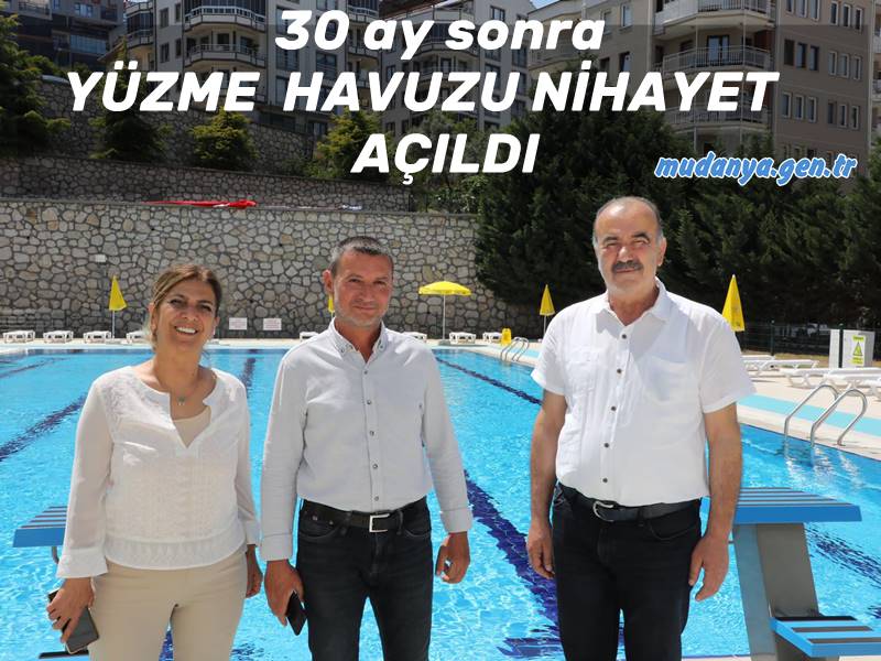 Bursa Büyükşehir Belediyesinden Mudanya Belediye Başkanı Hayri Türkyılmaz'ın iradesiyle açılan mahkeme sonucunda Mudanya Belediyesi uhdesine geçen Mudanya Yüzme Havuzu kapalı tutulduğu 30 ayın ardından kapılarını Mudanyalılara açtı.