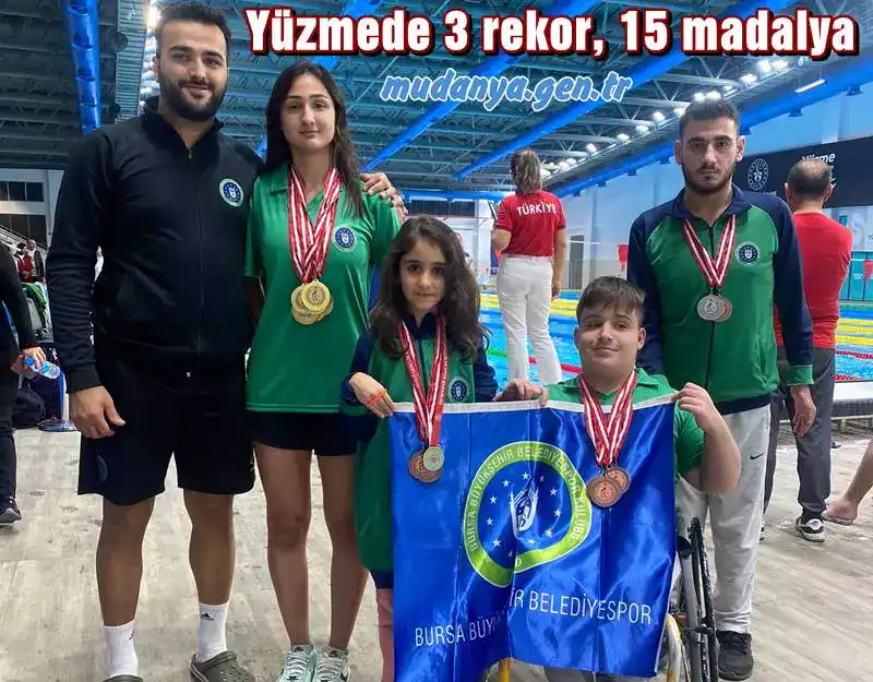 Konya'da gerçekleştirilen Para Yüzme Türkiye Şampiyonası ve Milli Takım Seçme Yarışları'nda 4 sporcuyla mücadele eden Bursa Büyükşehir Belediyespor Kulübü, organizasyonu ‘8 altın, 1 gümüş ve 6 bronz olmak üzere’ toplam 15 madalya ile tamamladı. Kulübün dünya şampiyonu yüzücüsü Melda Kolayca, etkinlikte 3 Türkiye rekoru birden kırdı.