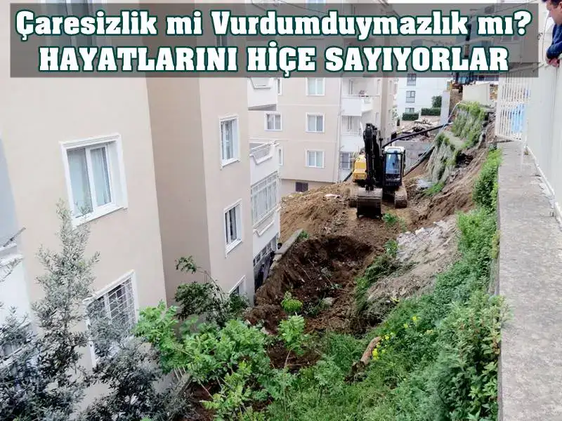 Mudanya'nın Halitpaşa Mahallesinin yüksek kesimlerinde bulunan Ali Bakır Sitesi sakinleri her an oluşabilecek heyelan tehlikesine rağmen binayı boşlatmayarak hayatlarını riske ediyorlar.