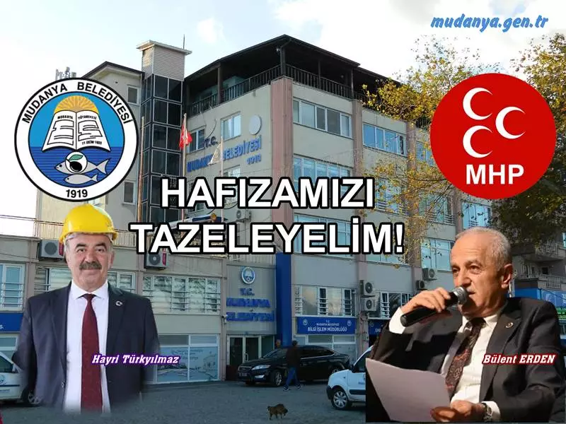 Milliyetçi Hareket Partili Belediye Meclis Üyesi ve Meclis Grup Sözcüsü Bülent ERDEN 64 madde ile Mudanya Belediye Başkanı Hayri Türkyılmaz'ın halka verdiği sözleri ve vaatleri listeledi. Liste hafızalarımızı tazelerken yürekleri sızlattı.