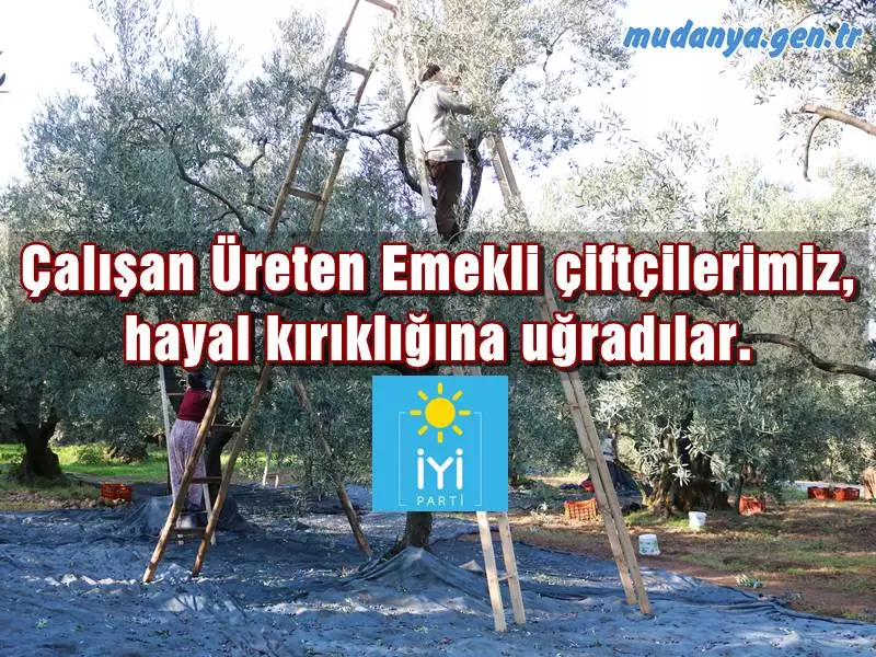 İYİ Parti Mudanya Kalkınma Politikaları Başkanı Yaşar KILIÇ çalışan emeklilerin hükümetin emeklilere bir defay mahsus verdiği 5 bin Türk Lirası paranın çalışan emeklilere vermemesini eleştiren yazılı bir açıklama yaptı.