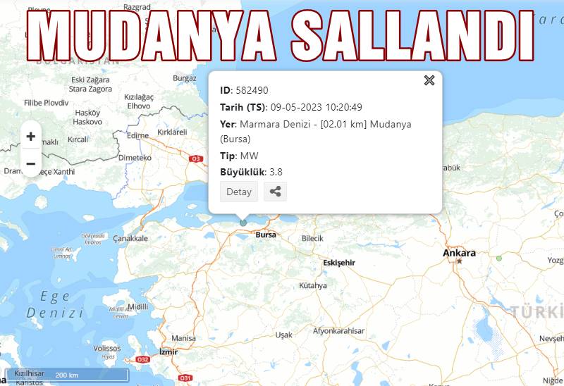 MERKEZ ÜSSÜ EĞERCE OLAN DEPREM MUDANYA'YI SALLADI