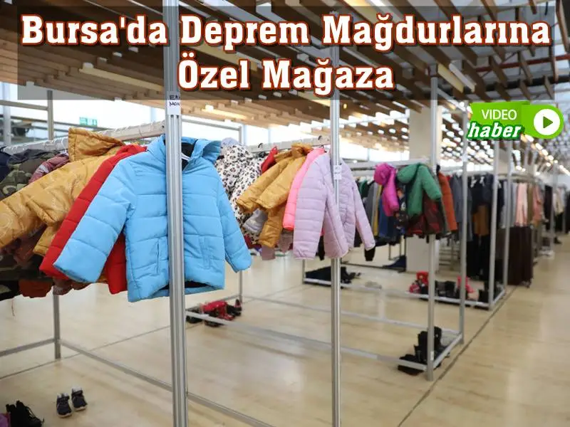 Depremin ilk gününden bu yana devlet millet işbirliğiyle yaraları sarmaya çalışan Bursa Büyükşehir Belediyesi, kongre ve kültür merkezini deprem mağdurlarına özel mağazaya çevirdi. Deprem bölgelerinden Bursa’ya gelen afetzedeler giyimden hijyen malzemelerine kadar tüm ihtiyaçlarını burada gönül rahatlığı ile karşılayabiliyor.