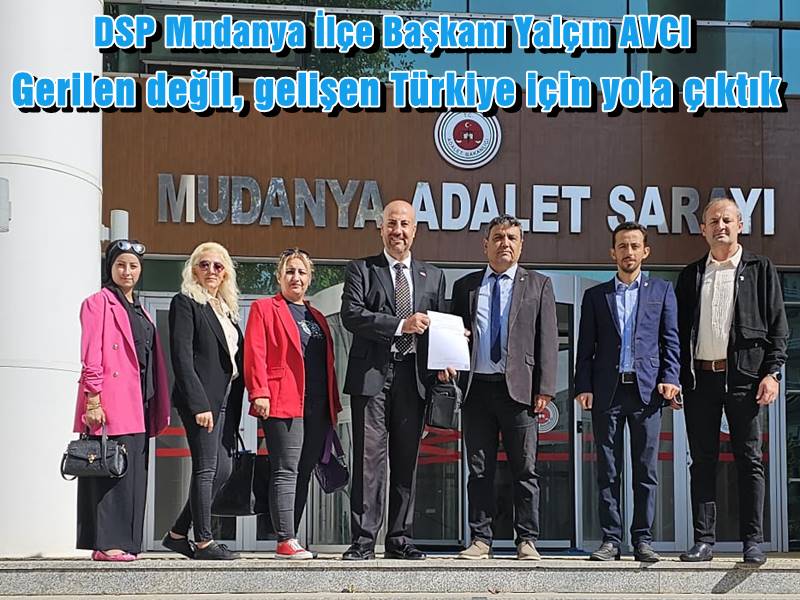 9 Ekim 2023 pazartesi günü gerçekleşen Demokrat Sol Parti Mudanya İlçe Başkanlığında İlçe Başkanlığına seçilen Yalçın Avcı Yönetim Kurulu ile birlikte İlçe Seçim Kuruluna giderek mazbatalarını teslim aldılar.