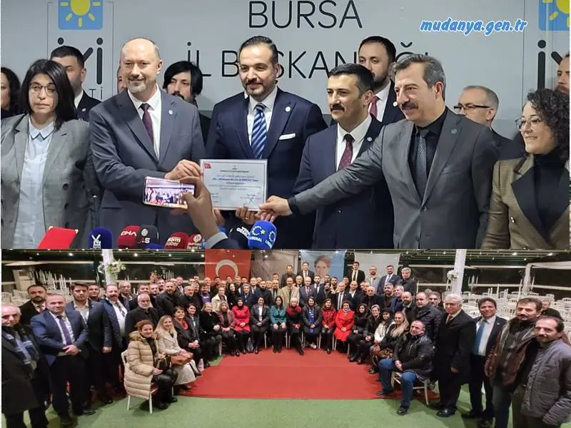 İYİ Parti Bursa’da, Dr. Hasanoğlu ve Yönetimi mazbatayı aldı.