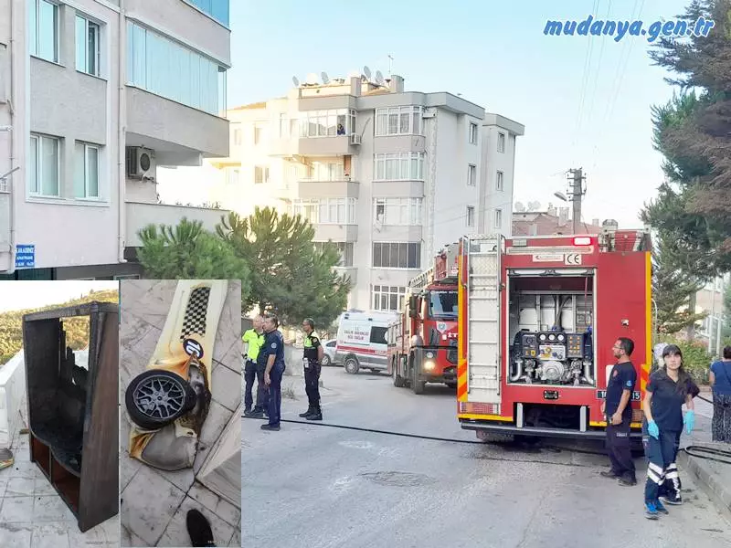 Mudanya Şükrü Çavuş Mahallesi Su Deposu Caddesi Güzel Sanatlar Fakültesi Mevkii Karadeniz Apartmanı A Blok No:23'ün  teras katında 22 Eylül 2023 günü saat 17:50'de yangın çıktı.