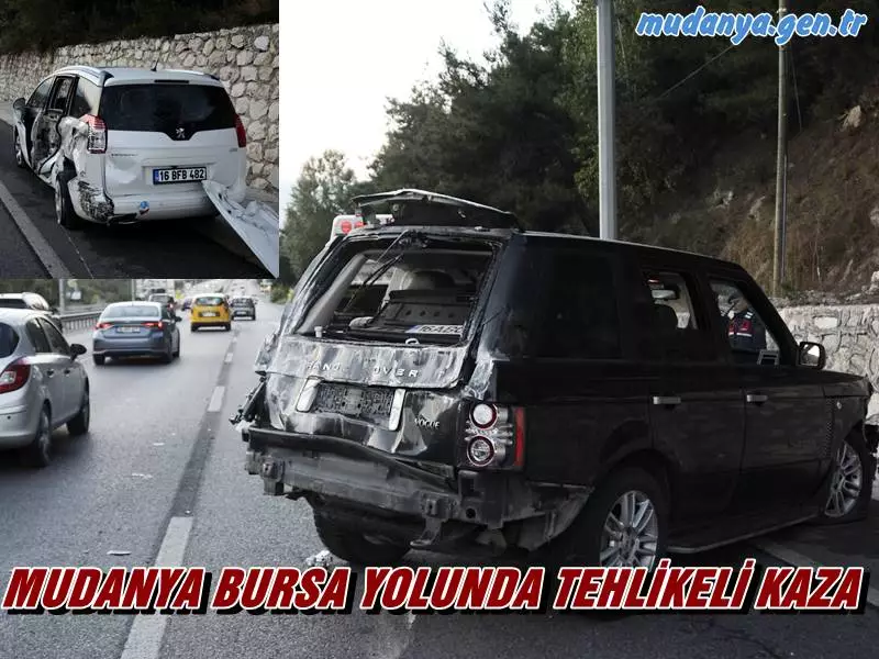 Sabah saatlerinde Mudanya Bursa İstikametinde kadın sürücünün kullandığı 16 ABC.... plakalı SUV otomobil önünde gitmekte olan 16 BFB 482 plakalı otomobile arkadan çarparak aracın ağır hasar görmesine neden oldu. Çarpan araç ise çarpmanın tesiriyle yol kenarındaki duvara çarpması sonucu durabildi.