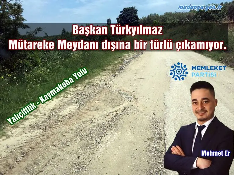 Yalıçiftlik ile Kaymakoba köylerini birbirine bağlayan yolun durumu perişan