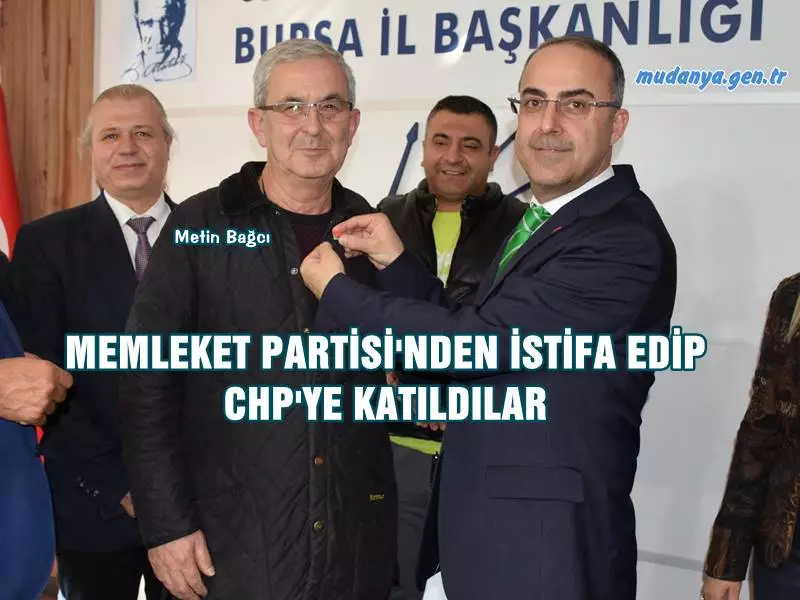 Memleket Partisi Bursa örgütünden topluca istifa eden 190 kişiyi temsilen 40 kişilik grup Cumhuriyet Halk Partisi’ne üye oldu.