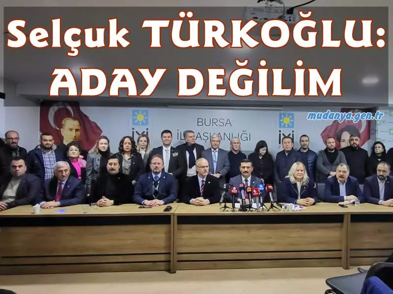 İYİ Parti Bursa İl Başkanı Selçuk Türkoğlu, 29 Ocak’ta yapılacak il kongresinde il başkanlığına aday olmayacağını söyledi. Türkoğlu, “Partim ve Genel Başkanım Sn. Meral Akşener’in uygun göreceği her göreve hazırım” dedi.