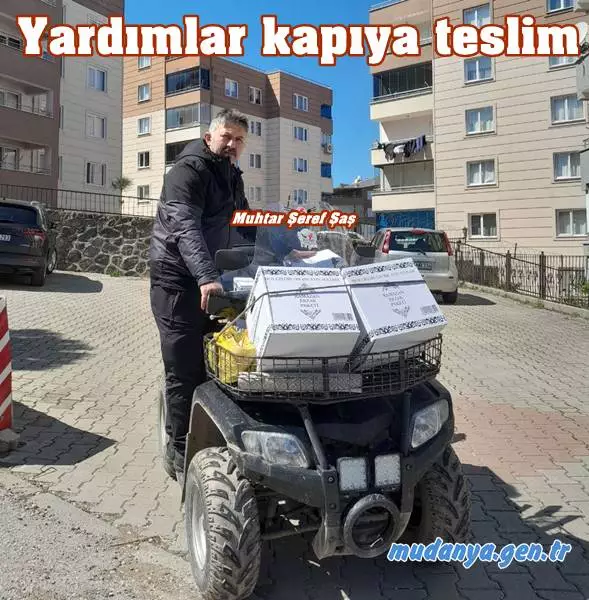 Büyük bir emekle Şükrü Çavuş Mahallesinde artık sembolleşen ATV'siyle ihtiyaç sahibi mahalle sakinlerine hayırseverlerin gıda kolilerini şahsen kapı kapı dağıtan Muhtar ŞAŞ "Vicdanen çok rahatım.