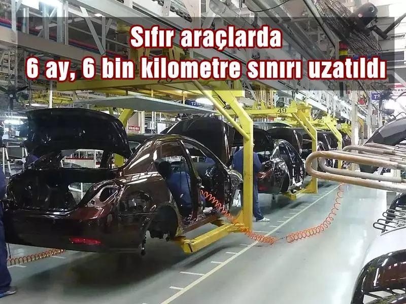 Türkiye Cumhuriyeti Ticaret Bakanlığı, otomotiv sektöründe sıfır araçların 6 bin kilometre veya 6 ayı doldurmadan satışını önleyen '6 ay, 6 bin kilometre' kısıtlamasının, 1 Ocak 2024 tarihine kadar 6 ay süreyle uzatıldığını açıkladı.