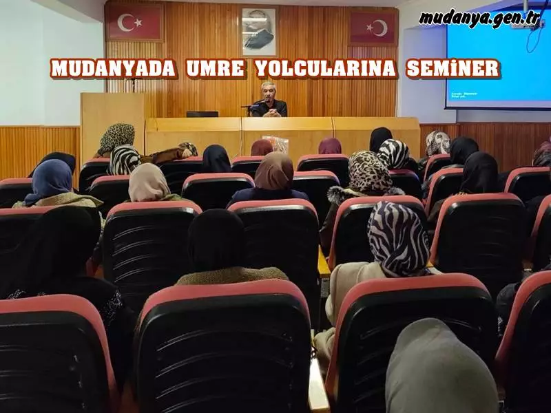 Mudanya’dan kutsal topraklara gidecek olan umreciler için seminer düzenlendi. Mudanya Müftülüğü tarafından verilen eğitim seminerine çok sayıda umreci katıldı.