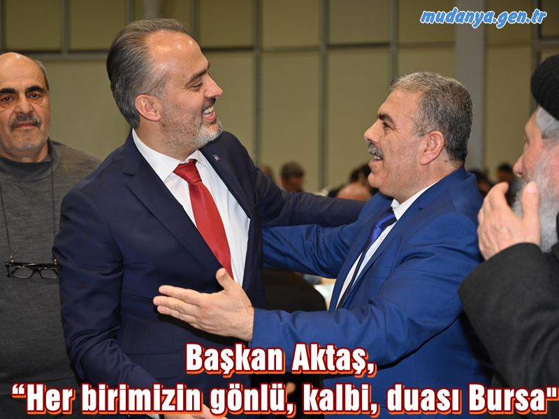 Bursa Büyükşehir Belediye Başkanı Alinur Aktaş, son 5 senede yaşanan tüm olumsuzluklara rağmen mazeret üretmeden verdikleri sözleri yerine getirdiklerini belirterek, “Her köşeyi ihya etmeyi, sokakları ve caddeleri düzeltmeyi, bir hayata daha dokunmayı, bir çocuğa daha burs vermeyi hesap ettik. Bizim derdimiz, heyecanımız var” dedi.