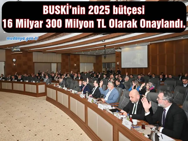 Bursa Büyükşehir Belediye Meclisi’nin Kasım ayı toplantısında gerçekleştirilen BUSKİ Genel Kurulu’nda, BUSKİ’nin 2025 yılı bütçesi 16 milyar 300 milyon TL olarak belirlendi.