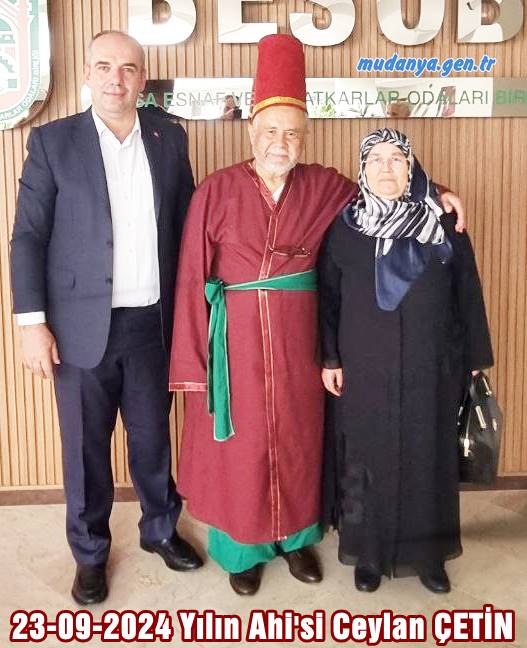 Mudanya Esnaf ve Sanatkarlar Odası Başkanı Ertan ABDULAZİZOĞLU  Odamızın Üyelerinden kıymetli ağabeyimiz Ceylan ÇETİN'in seçilmesi bizlere ayrı bir gurur kaynağı olmuştur