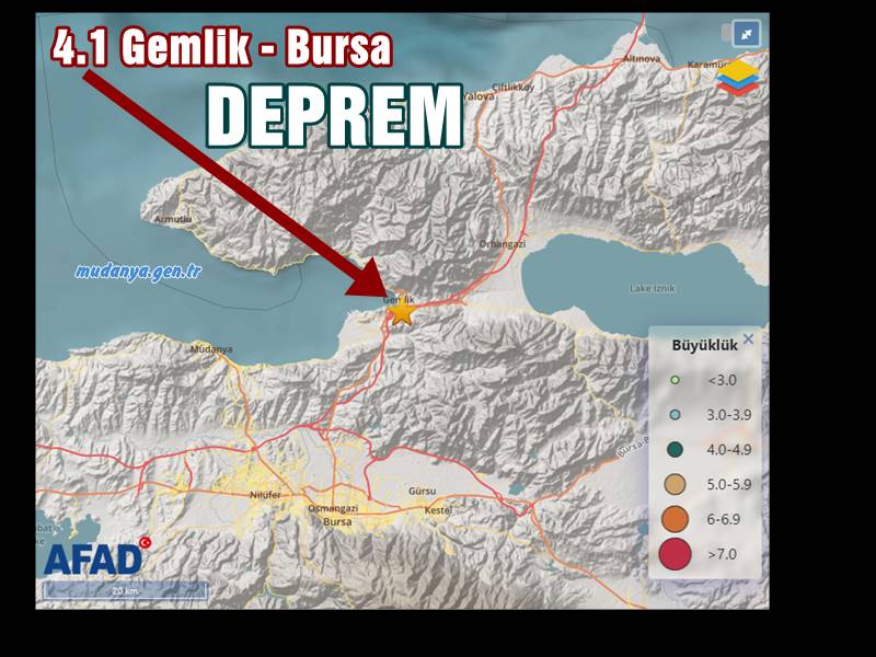 SON DAKİKA | AFAD duyurdu! Bursa'da 4.1 büyüklüğünde deprem