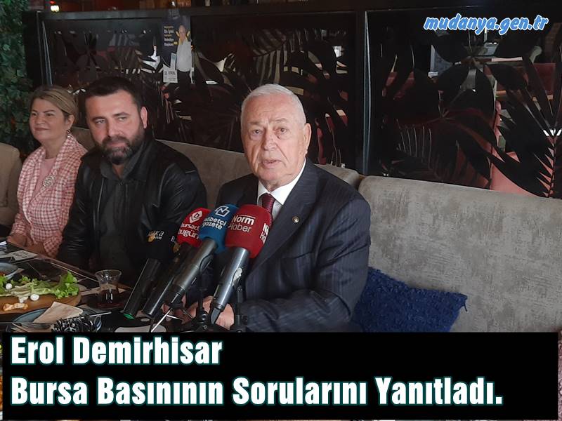 İYİ Parti Mudanya Belediye Başkan adayı Erol Demirhisar, 31 Mart Yerel Seçimlerine az bir zaman kala, aday olma sürecini anlattı Bursa basınının sorularını yanıtladı. Gerçekleşen toplantıya İyi Parti Bursa Milletvekili ve Bursa Büyükşehir Belediye Başkan Adayı Selçuk Türkoğlu da katıldı.