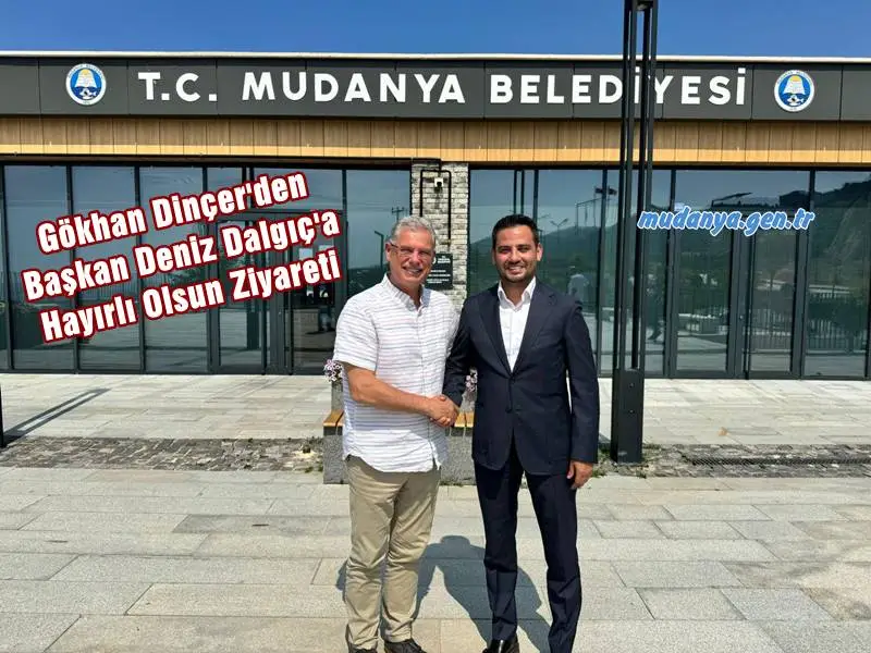 Mudanya’da 31 Mart 2024 yerel seçimlerinde 69 bin 589 geçerli oyun yüzde 36,3’ünü olarak 25 bin 291 oyla ikinci olan Cumhur İttifakı AK Parti adayı Gökhan Dinçer, Mudanya Belediye Başkanı seçilen Deniz Dalgıç'a hayırlı olsun ziyaretinde bulundu.