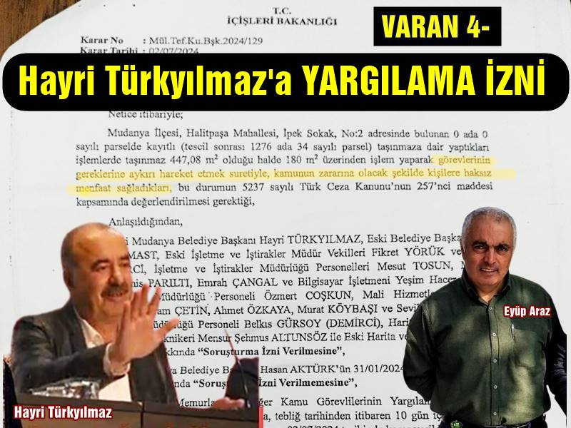VARAN 4- HAYRİ TÜRKYILMAZ HAKKINDA 4. YARGILAMA İZNİ ÇIKTI