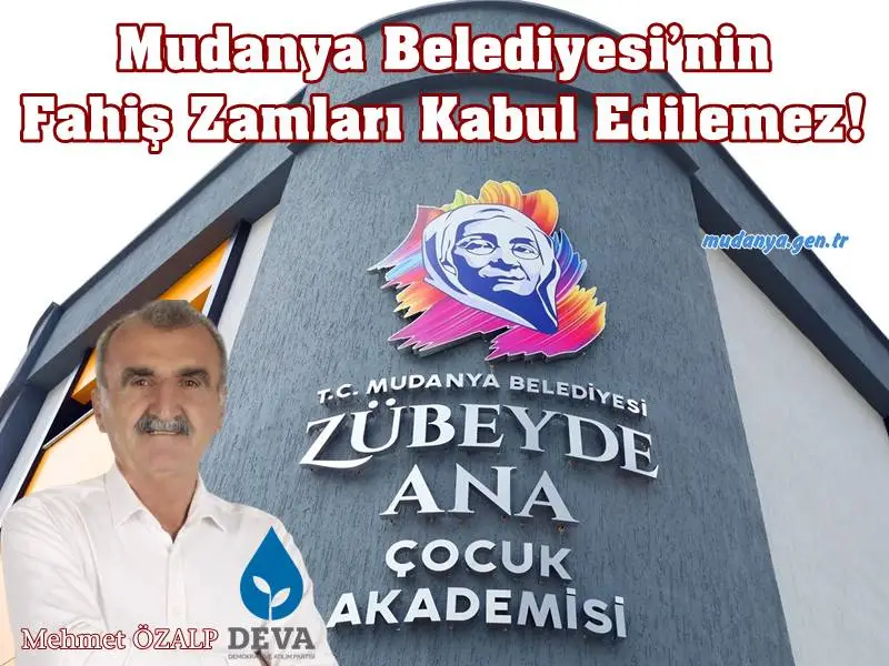 Mudanya Belediyesi tarafından kreş ücretlerine yapılan %300 oranındaki zam, halkta büyük bir tepkiye yol açtı. Mudanya Deva Partisi İlçe Başkanı Mehmet Özalp, bu artışı kabul etmediklerini ve halkın temel ihtiyaçlarının lüks tüketim haline dönüştürülmesini eleştirdi.