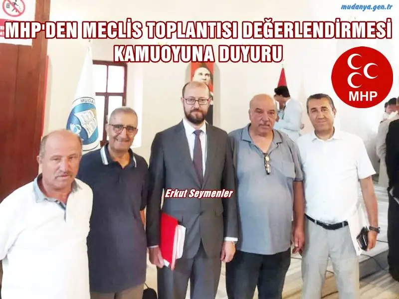 Mudanya Belediyesi Meclis Üyesi ve MHP Grup sözcüsü Erkut Seymenler sosyal medya hesabından 7 Haziran 2024 Cuma günü gerçekleşen meclis toplantısı hakkında Mudanya Kamuoyuna açıklamalarda bulundu.