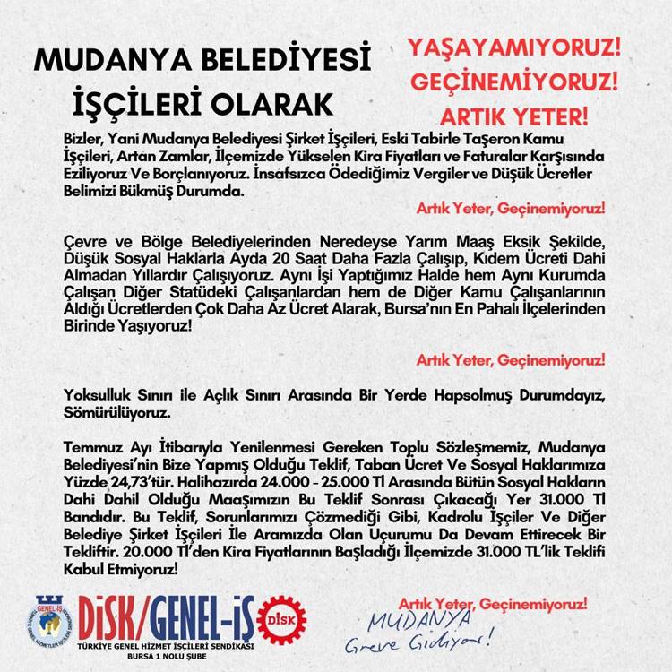 mudanya belediyesi isci grev 01
